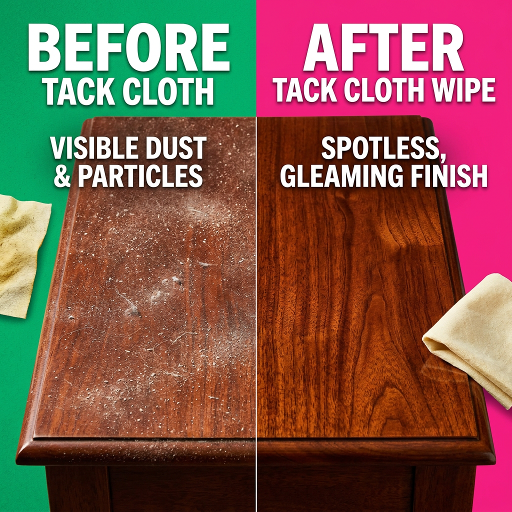 Before and after dusty vs clean wood surface comparison