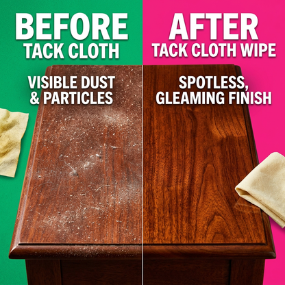 Before and after dusty vs clean wood surface comparison
