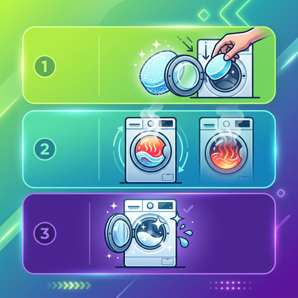 Step by step infographic green purple gradient