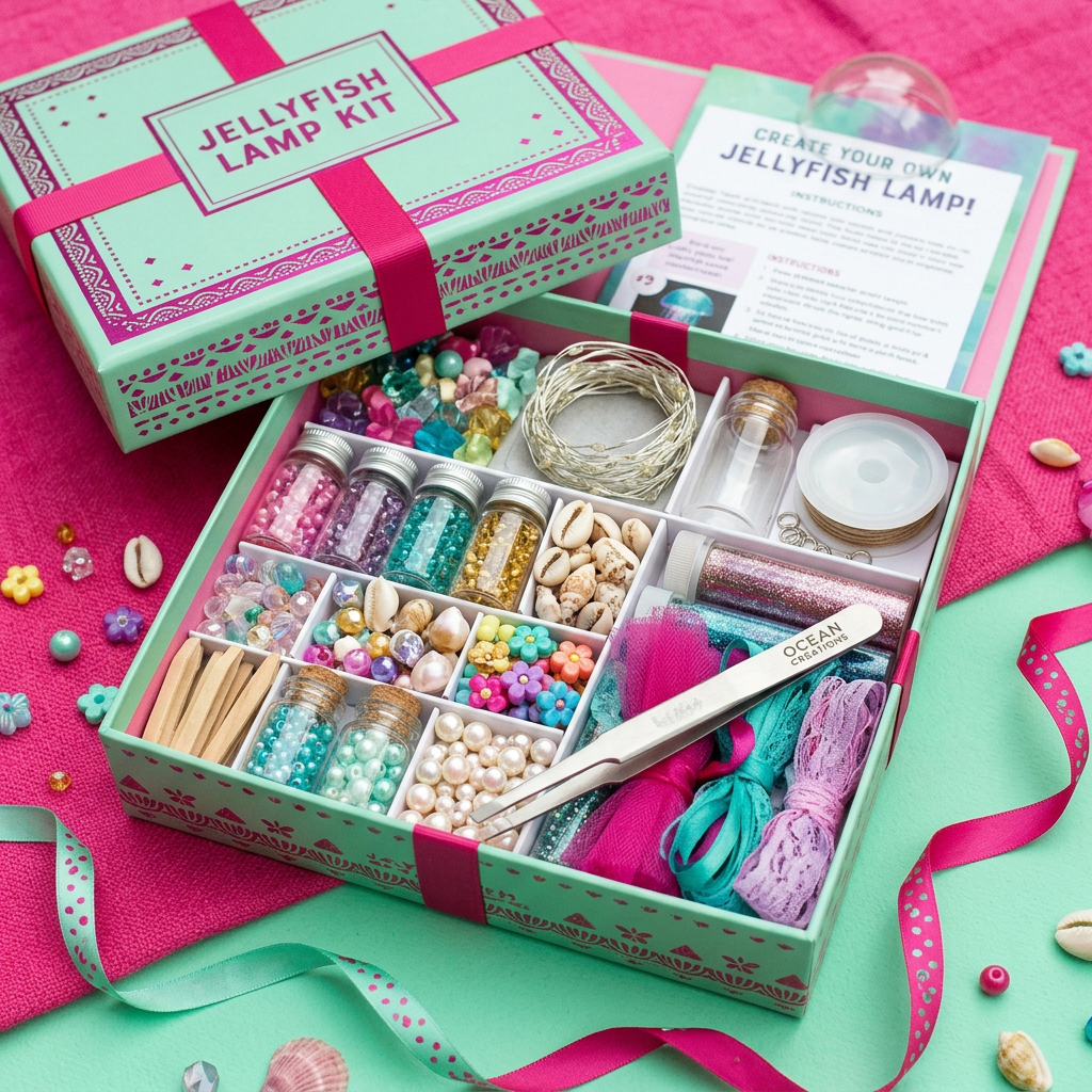 DIY kit as birthday gift open box presentation
