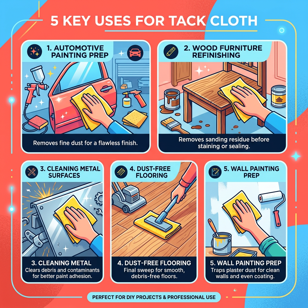 5 application scenarios infographic automotive wood metal flooring walls