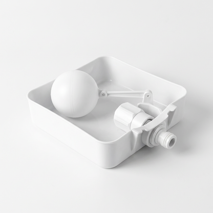 White background float valve water dispenser product shot