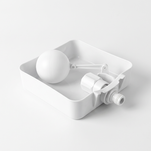 White background float valve water dispenser product shot