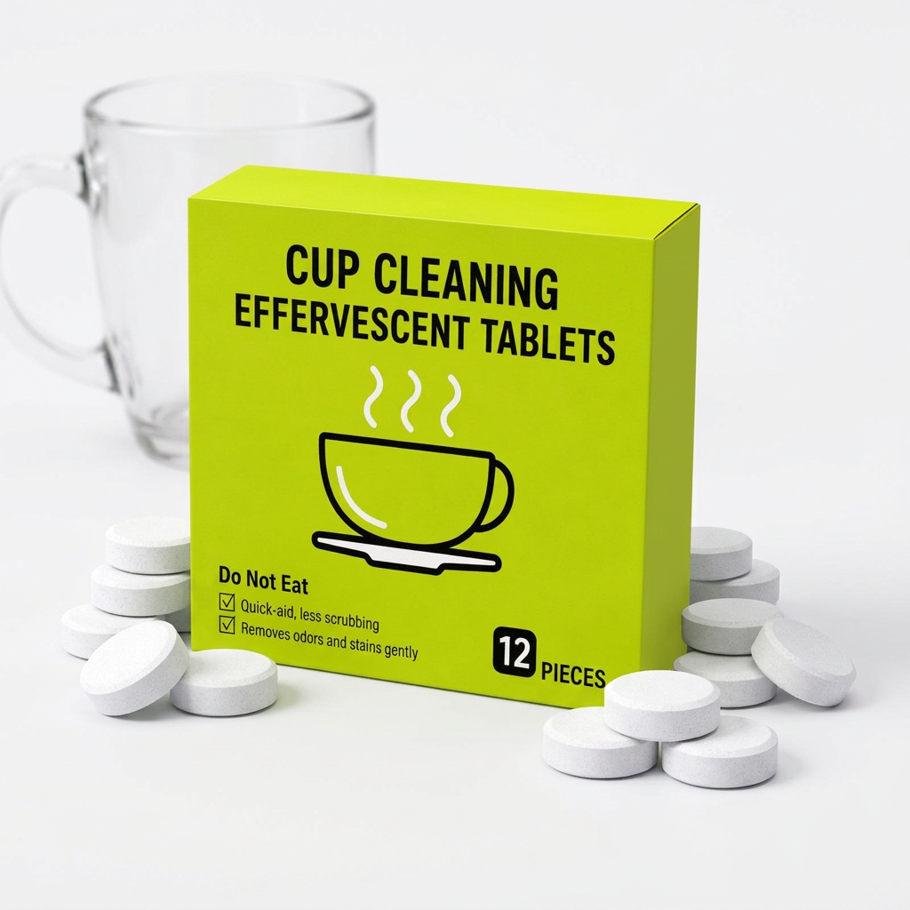 Cup Cleaning Effervescent Tablets white background product shot