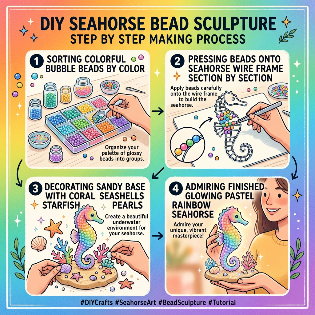 4-step DIY making process rainbow tutorial infographic