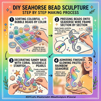 4-step DIY making process rainbow tutorial infographic
