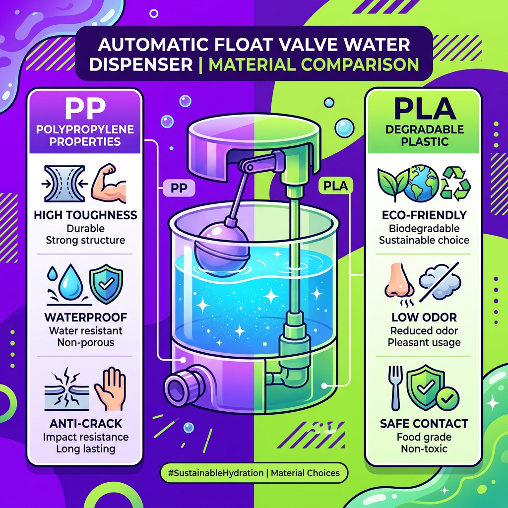 PP vs PLA dual material comparison infographic