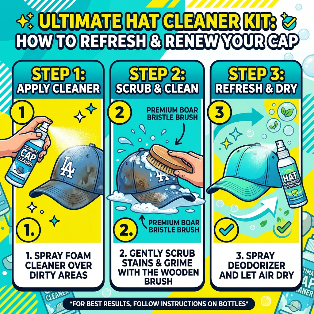 Step by step hat cleaning usage instructions