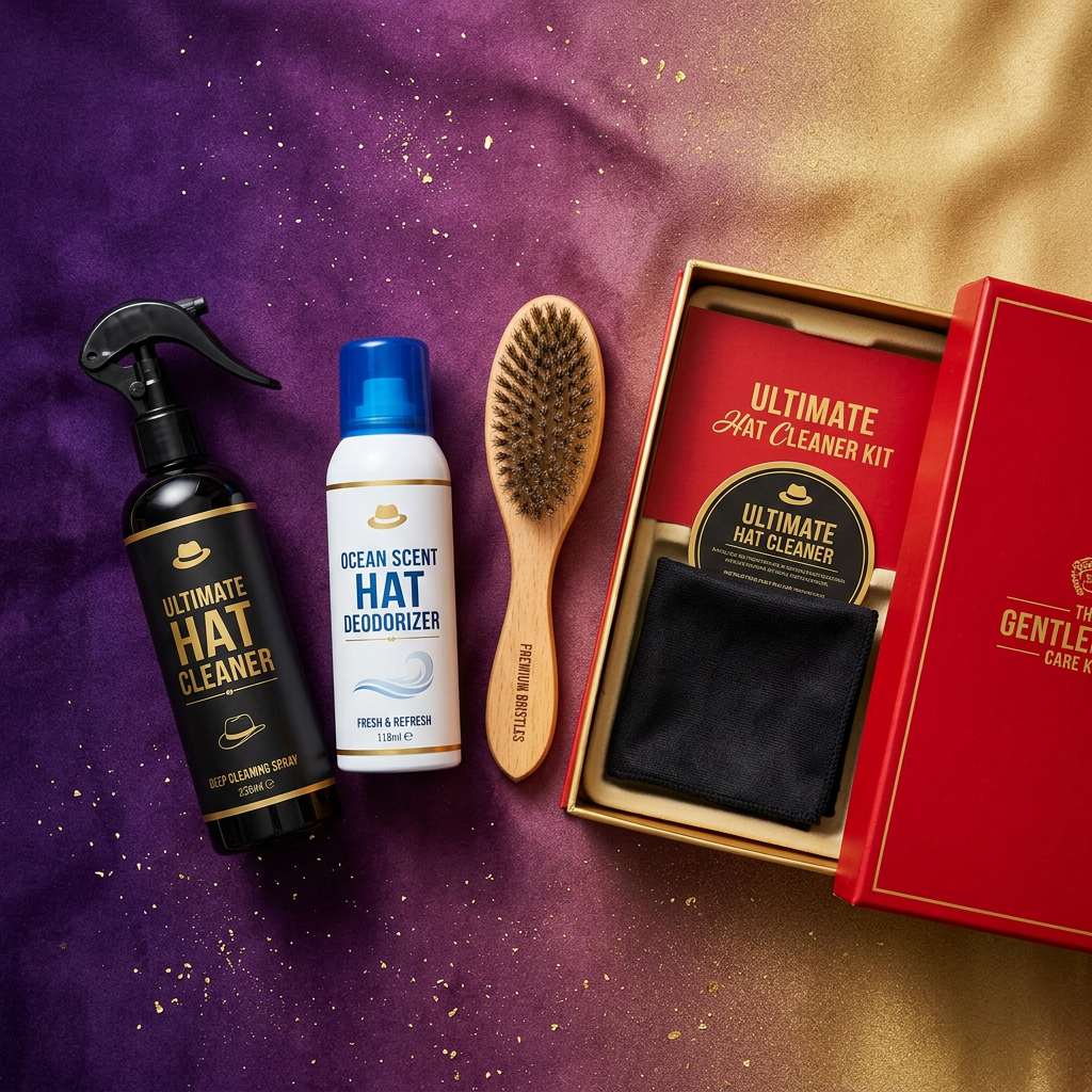 Flat lay purple gold all 3 kit pieces